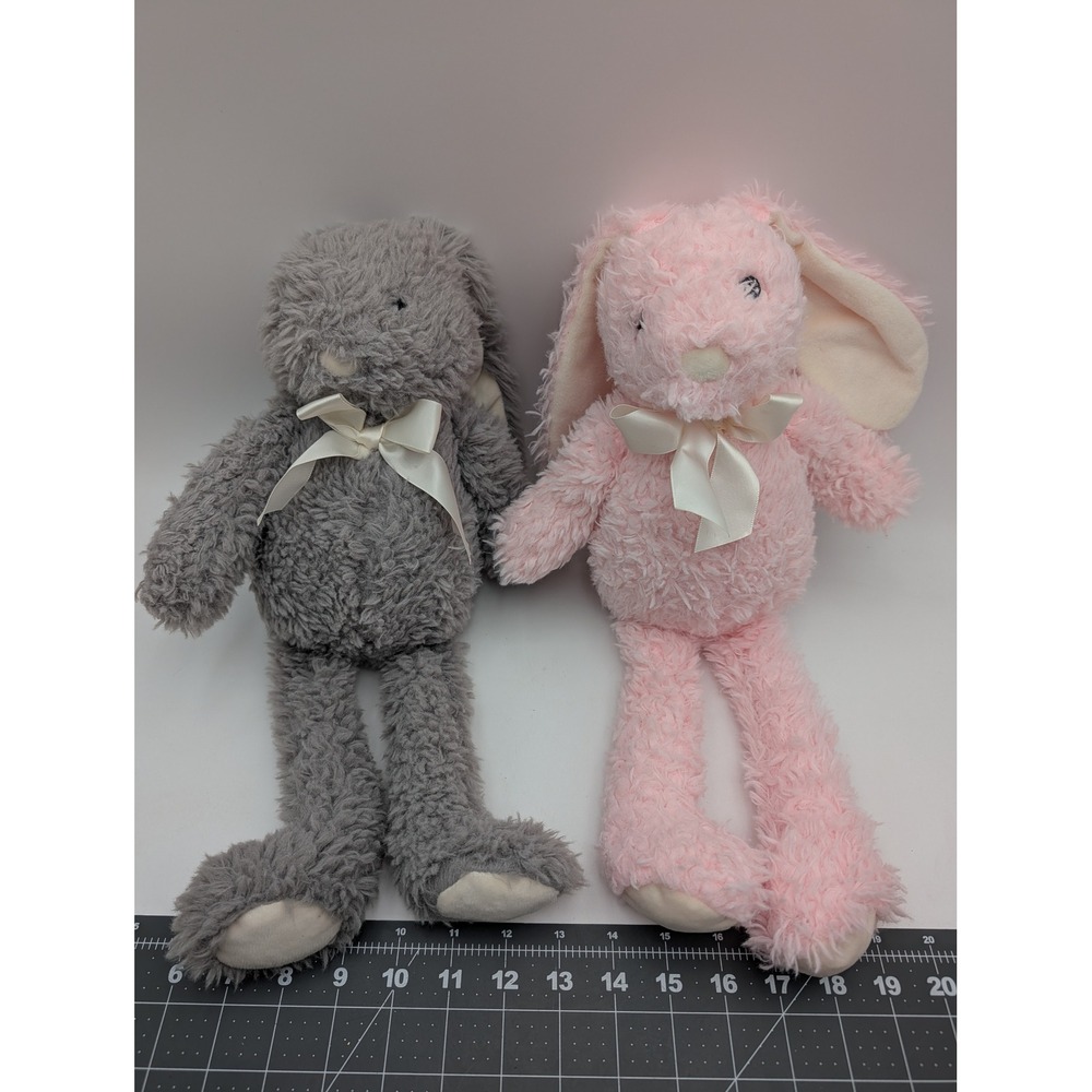 Kellytoy Gray Pink Rabbit Plush 2018 16 Inch Lot Stuffed Animal Toy